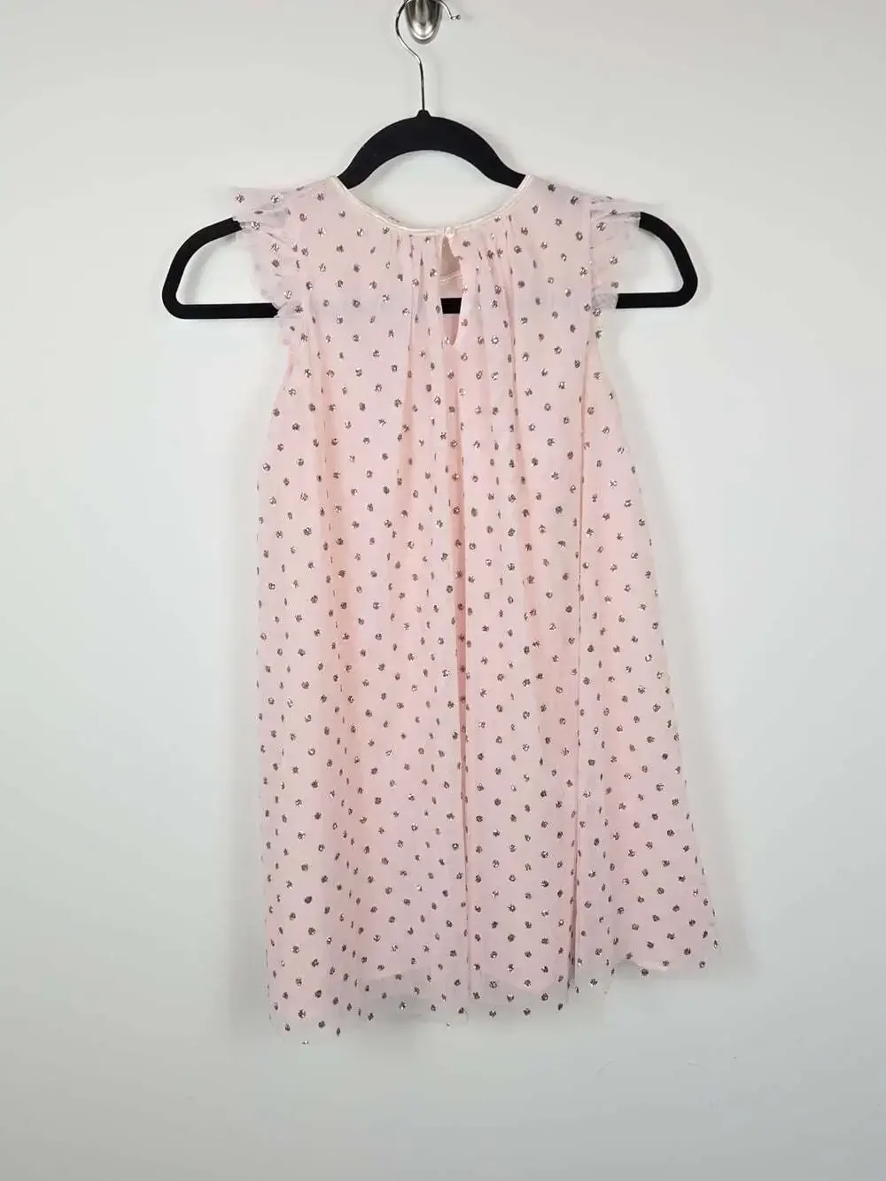 H&M Girls Pink Gold Glitter Tulle Party Dress Size 9-10Y 140 Fairy Holiday